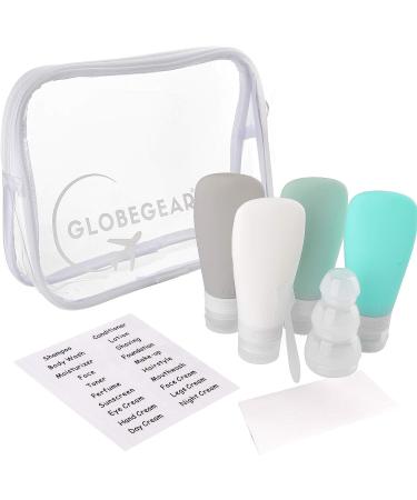 GLOBEGEAR Silicone Travel Bottles & TSA Approved Toiletry Bag Set - Vacation & Cruise Must Haves - Model GG3 - Buy Online on SooperMarket.com