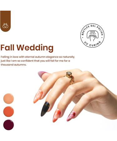 Beetles Gel Nail Polishes Kit - 6 Colors Red Orange Glitter Purple Black Soak Off Varnish Manicure Set for DIY Halloween & Fall Wedding Beauty Gifts - Buy Online on SooperMarket.com