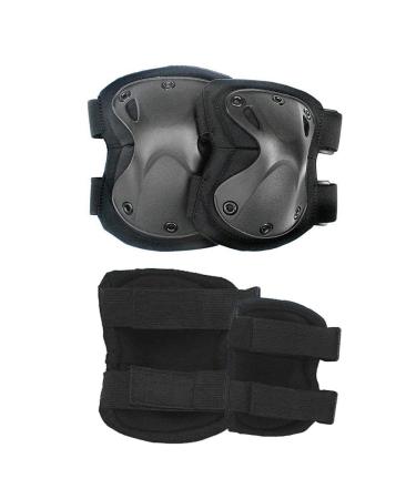 KUJOBUY Pack of 4 Tactical Combat Knee & Elbow Pads - Outdoor Sports Safety Gear with Adjustable Straps and Gel Padding - Buy Online on SooperMarket.com