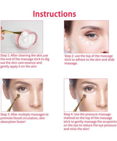 Eye Cream Applicator Wand - Dark Circles Removal Roller & Facial Massager - Rose Gold 5.6cm - Buy Online on SooperMarket.com