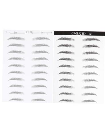 NOLITOY 4 Sheets Pairs Faux Eyebrow Black Eyebrows Artificial Eyebrow Patch Eyebrow Stickers Disposable 3d