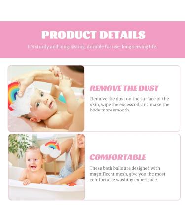 Kisangel Rainbow Bath Balls - 4 Pcs Colorful Bath Sponge & Scrubber - Perfect for Rainbow Parties & Shower Decorations - Buy Online on SooperMarket.com
