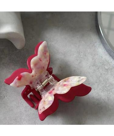 Limtula Double Layer Butterfly Acetate Hair Claw Hair Clip for Various Hairstyles Comfortable Hair Accessories Purple - Buy Online on SooperMarket.com