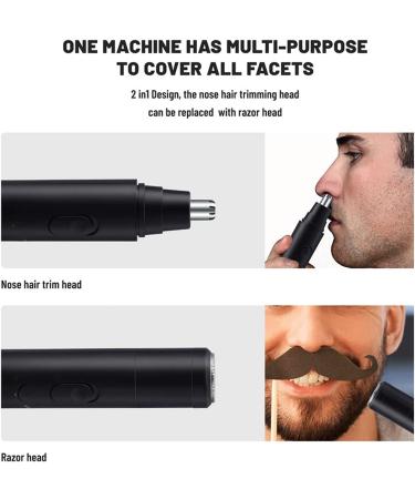 TEMKIN 2 in 1 USB Rechargeable Nose Hair Trimmer & Beard Shaver | Electric Ear & Nose Hair Cutter - Best Shaving Tool for Men - Buy Online on SooperMarket.com