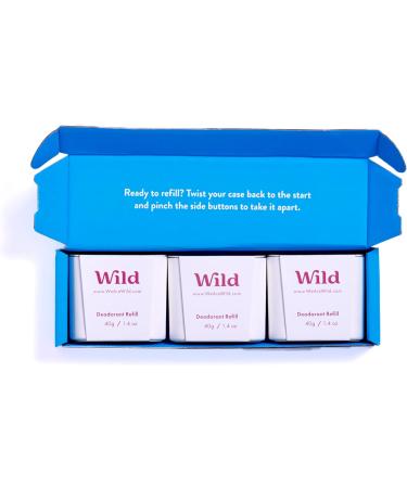Wild - Natural Refillable Deodorant - Jasmine & Mandarin Blossom Refill Trio Pack - Vegan & Eco-Friendly - Aluminium Free - Long Lasting Protection - 100% Natural Ingredients - 3 Pack of 40g Refills Jasmine & Mandarin Blossom 40 g (Pack of 3) - Buy Online on SooperMarket.com