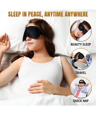 Samadhaan 3D Sleep Mask Deep Orbit - Ultra Light Weight & Comfortable Concave Molded Night Mask for Eyelash Extensions - Black - Buy Online on SooperMarket.com
