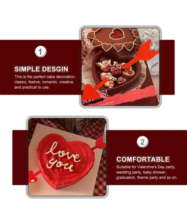 Didiseaon 20pcs Valentine's Day Cake Inserts Fruit Cake Bridal Shower Picks Appetizer Toothpicks Decorative Cake Inserts Red Decor Paper Cups Birthday Cake Decoration Dessert Arrow - Buy Online on SooperMarket.com