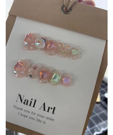 Handmade Nail Wearing Sweet Mocha Diamond Nail Fantasy Candy Nail Patch False Nail (Size : S) - Buy Online on SooperMarket.com