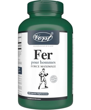 VORST Iron Supplement for Men Max Strength 180 Vegan Capsules | Made with Ferrous Fumarate | Alternative to Liquid | 1 Bottle 180 count (Pack of 1) - Buy Online on SooperMarket.com