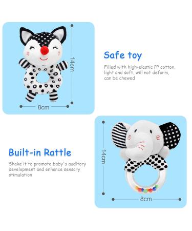 Shop Ballery 2-Piece Baby Rattles | Soft Plush Toys for 0-6 Months | Perfect Gripping & Rattling Fun - Buy Online on SooperMarket.com