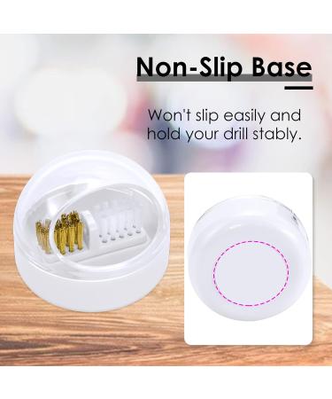 AMAZDIP Nail Drill Bits Cuticle Cleaner Case Tool - 2-in-1 Steel Wire & Nylon Brush for Carbide/Ceramic Bits - White - Buy Online on SooperMarket.com