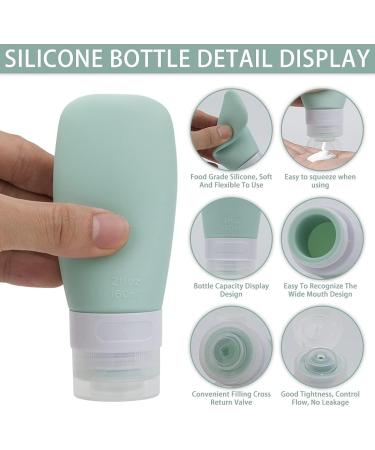 8-Piece Silicone Travel Bottles Set - Leak-Proof Reusable Containers with Transparent Bag for Shampoo Cream and Body Care (60ml) - Buy Online on SooperMarket.com