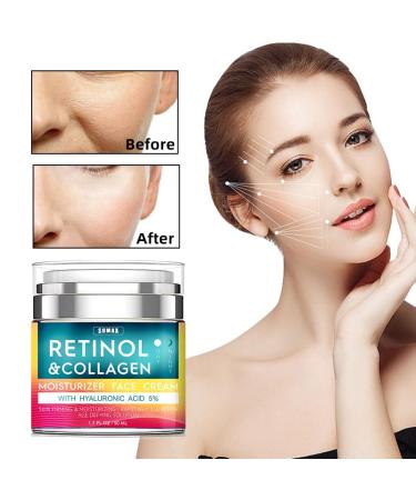 Buy Retinol Cream with Hyaluronic Acid - Anti-Aging Day-Night Moisturizer for Men & Women | Reduces Wrinkles & Dryness - 1.78 Oz - Buy Online on SooperMarket.com