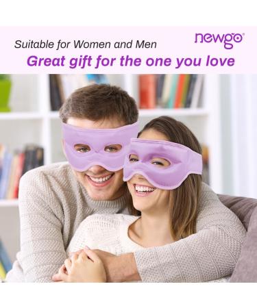 NEWGO Cold Eye Mask - Reusable Hot Cold Therapy Cooling Eye Mask for Puffy Eyes, Migraine, Dark Circles, Dry Eyes, Swollen Eyes, Sinus Pain - Light Purple - Buy Online on SooperMarket.com
