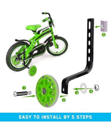 Universal Bicycle Support Wheels for Children & Adults - Green Auxiliary Wheels for Kids' Bikes | 1PC - Buy Online on SooperMarket.com