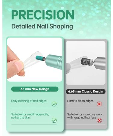 Small Sanding Bands for Nail Drill - 240 Fine Grit 80Pcs Set for Acrylic Nail Gel Removing & Shaping - 3.1mm Mandrel Bit - Green #240 Grit - Buy Online on SooperMarket.com