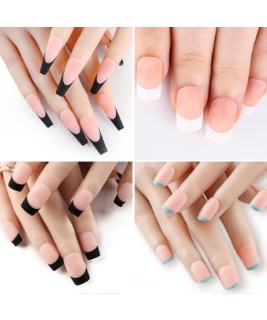 Ruarby 600x Full Cover Stick on Nail Artificial Nails French Tip False Nails Press On Nail Ballerinas False Nails for Woman MDF01 - Buy Online on SooperMarket.com