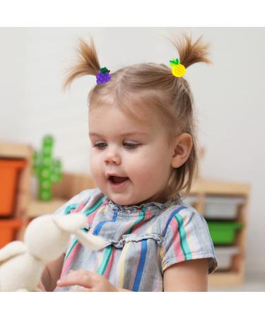 Cartoon Fruit Hair Ties - 10pcs Jelly Fruit Elastic Bands for Girls, Cute Ponytail Holders for Toddler to Teens - No Damage Hair Accessories - Buy Online on SooperMarket.com