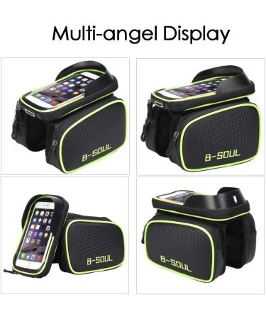 AIXIN B-Soul Bike Tube Frame Bag Saddle Bag | Waterproof Green | 6.2Inch Touchscreen Phone Holder for Bicycle Riding - Buy Online on SooperMarket.com