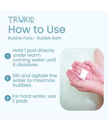 TruKid Yumberry Bubble Podz for Baby & Kids | Gentle Bubble Bath Bomb for Sensitive Skin | pH Balanced for Eye Sensitivity | Natural Moisturizers | 8 Count - Buy Online on SooperMarket.com