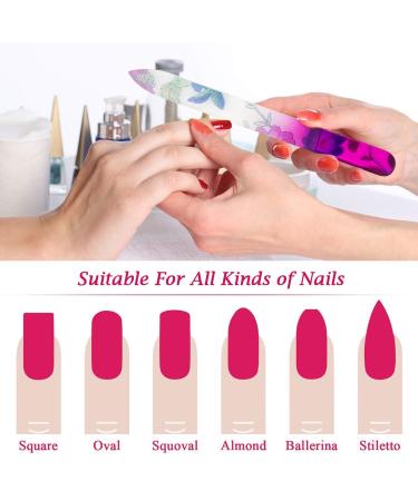 4 Pack Glass Nail Files - Crystal Double-Sided Manicure Set for Gentle Nail Care - Multi-Colored with Case - Perfect Gift for Women & Girls - Buy Online on SooperMarket.com