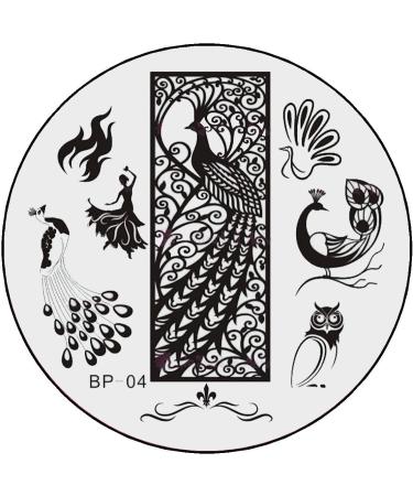 STAMPING STENCIL # BP-04 Peacock peacock feather feather owl flamenco dancer flame