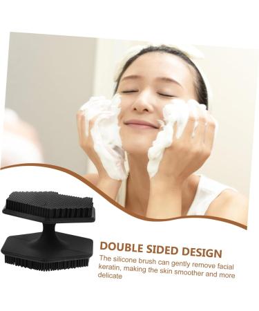 DRESSOOS Face Brush Facial Cleansing Brush Exfoliator Face Cleansing Brush Exfoliator Face Exfoliator Facial Wash Brush Silicone Face Cleansing Brush Double Sided Scrubber Silica Gel 6.50X6.50X4.00CM Black - Buy Online on SooperMarket.com