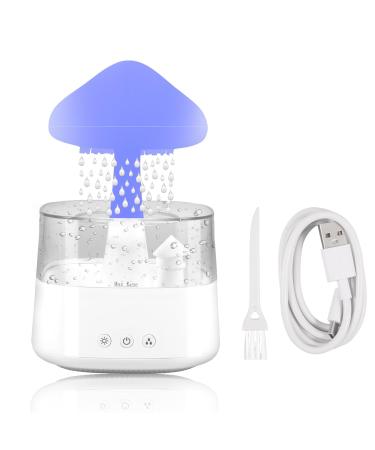 Rain Cloud Humidifier Colorful Light Raindrop Aroma Diffuser Humidifiers with 7 Color Changing Lights and Water Drop Sound for Home Desk Bedside(white 2)