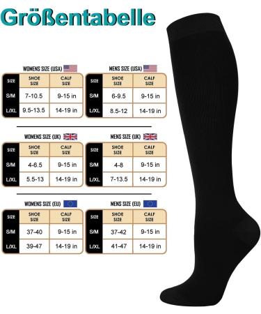 Blongw Compression Stockings for Men - 6 Pairs of Knee Support Socks for Sports Travel Running & Cycling | A9-Assorted 03 L-XL - Buy Online on SooperMarket.com