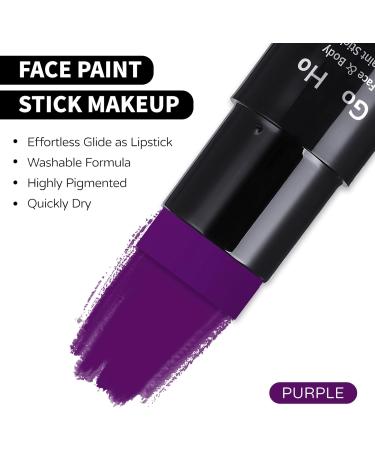 Go Ho Purple Face Paint Stick 1.06 Oz - Washable Non-Toxic Body Paint for Adults & Kids - Full-Coverage Makeup for Theater, Halloween, SFX & Cosplay - Buy Online on SooperMarket.com