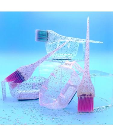 Colortrak Mini Glitter Trio Brush & Bowl Set - Colorful Feather Bristle Brushes & Stackable Color Bowls - Set of 3 - Buy Online on SooperMarket.com