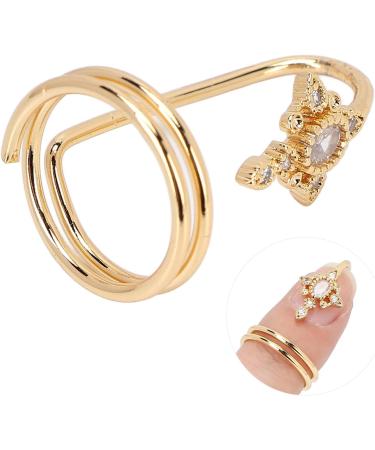 Women Finger Nail Ring Fashionable Fingernail Rings Nail Art Accessory for Parties and Daily Life (3057 gold) - Buy Online on SooperMarket.com