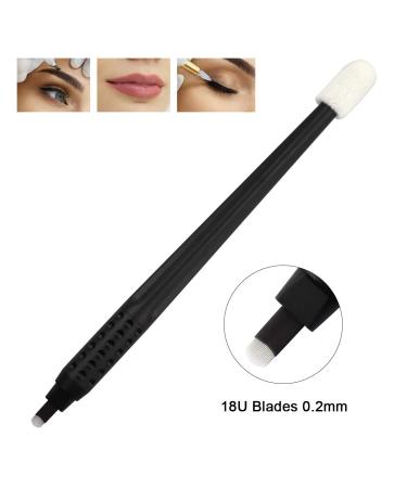 10pcs Disposable Microblading Manual Pen with 18 U Blades - Permanent Makeup 0.2MM Needles and Caps - Buy Online on SooperMarket.com