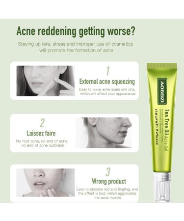 Tea Tree Oil Acne Gel - Acne Removal Cream & Skin Repair | Moisturizing Treatment for Acne Spots & Blackheads | 20g - Buy Online on SooperMarket.com