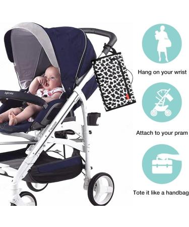 Lekebaby Nappy Changing Mat Portable Changing Mat Baby Travel Change Mat with Wipe-Pocket and Head Cushion Cow Stria Grey-Cow Stria - Buy Online on SooperMarket.com