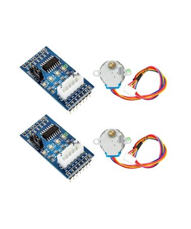 DEVMO 2set 28BYJ-48 Geared Stepper Motor DC 5V + ULN2003 Driver Test Module Board Compatible with Ar-duino