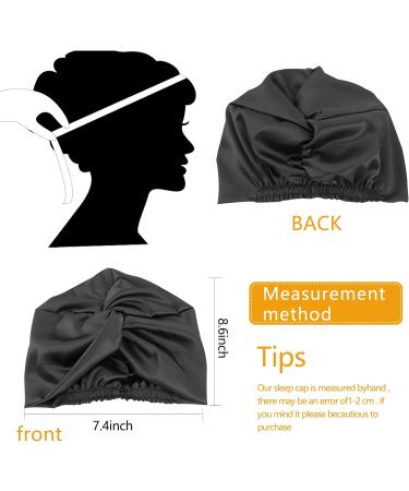 Mulberry Silk Hair Wrap for Sleeping | Double-Sided Sleep Cap | Silk Bonnet for Curly Hair | Black - Buy Online on SooperMarket.com