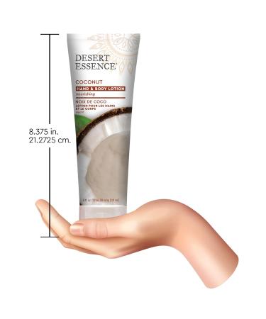 Desert Essence Coconut Hand & Body Lotion 8.0 fl. oz (Pack of 2) - Gluten-Free Vegan Formula with Organic Oils - Nourishing Moisturizer for Daily Use - Buy Online on SooperMarket.com