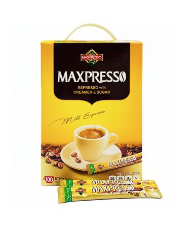 Maxpresso, 3-in-1 Korean Instant Coffee Mix Packets, Single Serve, 100 Sticks 100 Count (Pack of 1)