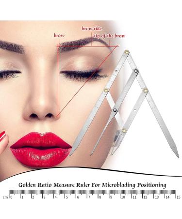 QUR 2Piece Eyebrow Ruler 3-Point Positioning Ruler Brow Caliper Measuring Tool Silver - Buy Online on SooperMarket.com