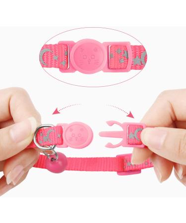 Joytale Reflective Breakaway Cat Collars with Bell - 2 Pack Kitten Pink | Adjustable Sizes 6-9 & 9-13 for Boy and Girl Cats - Buy Online on SooperMarket.com