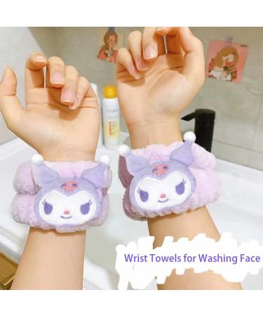 Kawaii Purple Spa Headband and Wristband Set for Women and Girls - Soft Skincare and Makeup Hairband for Face Washing, Bath, Shower, and Beauty - Buy Online on SooperMarket.com
