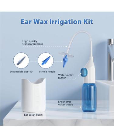 Qimic Ear Wax Removal Kit - Safe & Effective Ear Irrigation Flushing | Complete Cleaning Kit with 10 Replaceable Tips for Home Use - Buy Online on SooperMarket.com