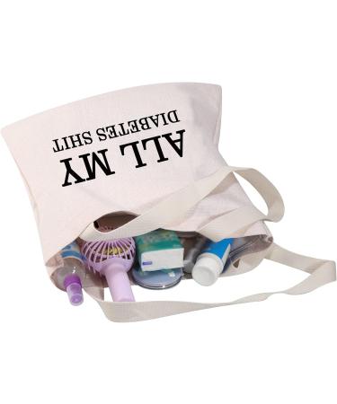 Diabetic Tote Bag - Funny Diabetic Gifts for Emergency Patients | Canvas Shoulder Bag for Diabetic Supplies - Buy Online on SooperMarket.com