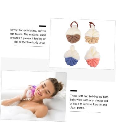 Buy Angoily 8 Pcs Bath Ball Set - Exfoliating Flower Shower Scrubber for Soft Skin | International Shipping Available - Buy Online on SooperMarket.com