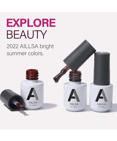 AILLSA Red Glitter Gel Nail Polish Set - 8 Colors for 2022 Spring Summer | Soak Off UV Gel Polish Kit for Nail Art Manicure - Perfect Holiday Gift for Women & Girls - Buy Online on SooperMarket.com