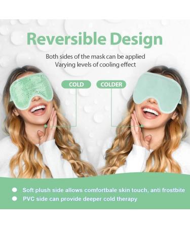 Gamufw Cooling Eye Mask Hot Cold Therapy Gel Eye Mask for Puffy Eye Migraine Relief Headache Dark Circles Dry Eyes Swollen Eyes Sinus Pain (Green) - Buy Online on SooperMarket.com