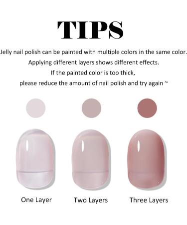 Jelly Nail Polish Pink Translucent Nail Polish Neutral Color Nude Pink Gel Nail Varnish Quick Drying Long Lasting Nail Art French Manicure DIY at Home 009 - Buy Online on SooperMarket.com