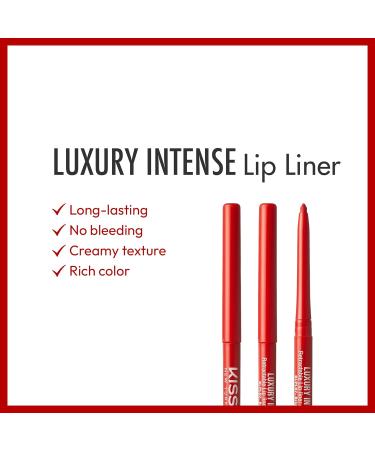 KISS New York Luxury Intense Lip Liner 3PCS Set - Long-Lasting & Creamy Retractable Lip Liner in Bright Red - Easy to Use Formula for Lasting Color - Buy Online on SooperMarket.com