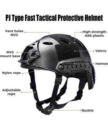 XINGZHE Airsoft Helmet PJ Fast Army Tactical Military Paintball Helmet - Black - Buy Online on SooperMarket.com